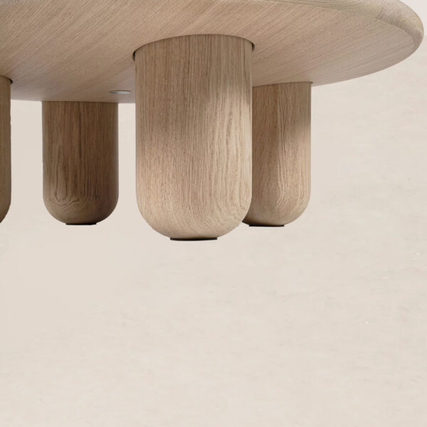 VHCT-026 Luxurious Arc-shaped Rounded Wide Surface Solid Wood Coffee Table - Image 4