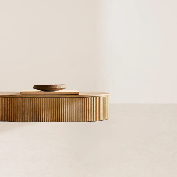 VHCT-031 Refined Elliptical Coffee Table with Natural Wood Grain - Image 2