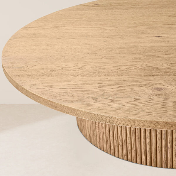 VHCT-033 Finely Polished Matte Wood Coffee Table with Vertical Grain Accents - Image 2