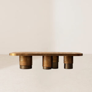 VHCT-034 Asymmetrical Column Natural Stone Surface Coffee Table