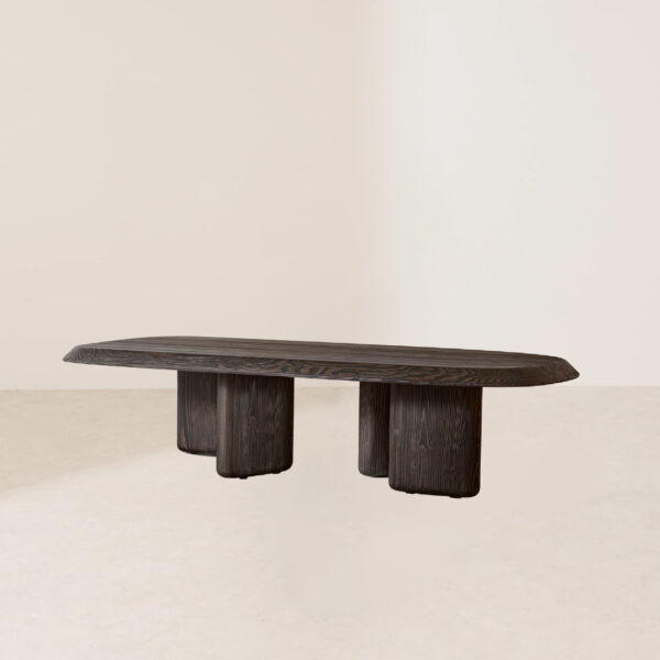 VHCT-035 Crafted Matte Wood Coffee Table with Asymmetrical Legs - Image 2