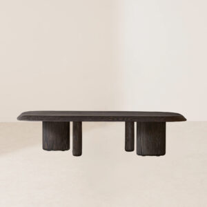 VHCT-035 Crafted Matte Wood Coffee Table with Asymmetrical Legs