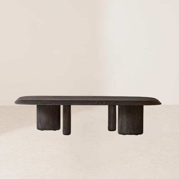 VHCT-035 Crafted Matte Wood Coffee Table with Asymmetrical Legs