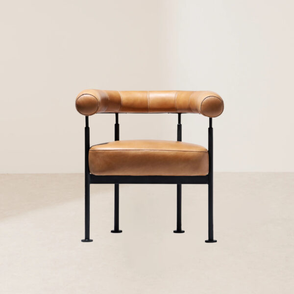 VHL-002 Modern Minimalist Arc-Shaped Leather Metal Frame Lounge Chair