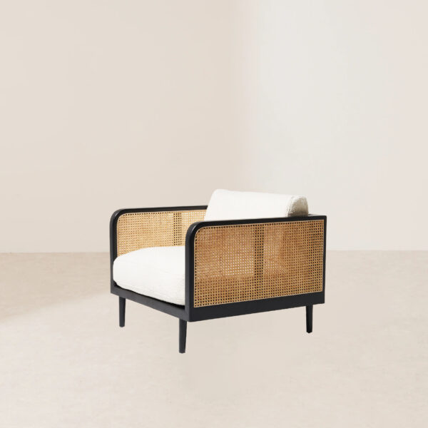 VHL-003 Modern Minimalist Wicker Rattan Rectangular Tilted-Back Single Lounge Chair - Image 2