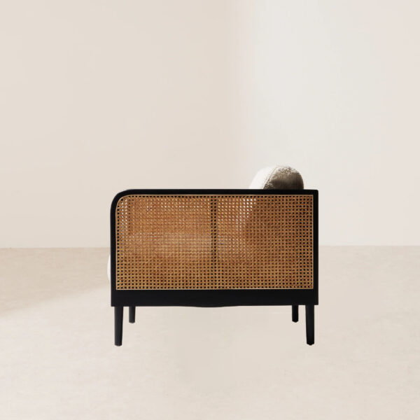 VHL-003 Modern Minimalist Wicker Rattan Rectangular Tilted-Back Single Lounge Chair - Image 3
