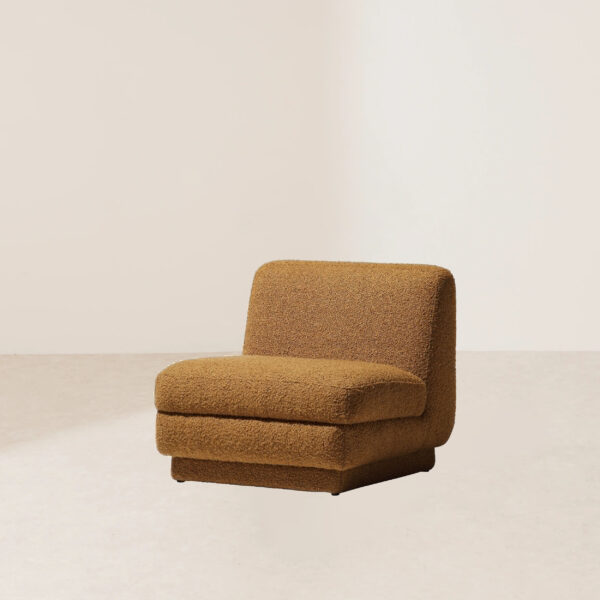 VHL-004 Modern Minimalist Brown Boucle-Like Textured Single Seat Sofa Chair - Image 2