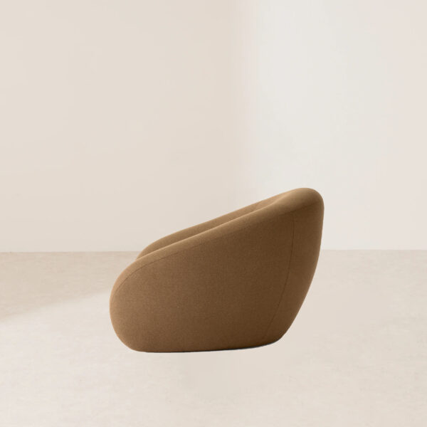 VHL-005 Modern Futuristic Deep Brown Inverted Elliptical Fabric Lounge Chair - Image 3