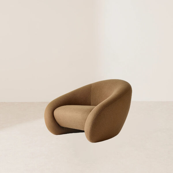 VHL-005 Modern Futuristic Deep Brown Inverted Elliptical Fabric Lounge Chair - Image 2