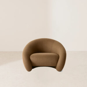 VHL-005 Modern Futuristic Deep Brown Inverted Elliptical Fabric Lounge Chair
