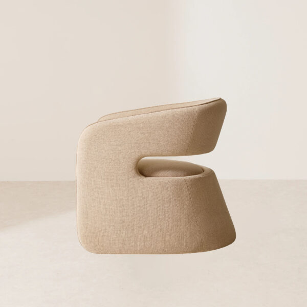 VHL-008 Modern Minimalist Inverted U-Shaped Light Brown Fabric Single Sofa Lounge Chair - Image 3