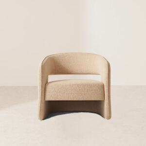 VHL-008 Modern Minimalist Inverted U-Shaped Light Brown Fabric Single Sofa Lounge Chair
