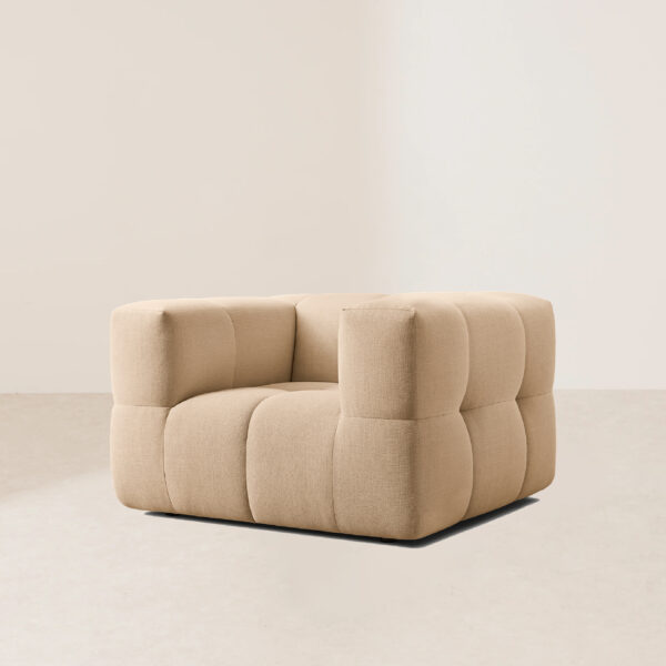 VHL-014 Low-Profile Rectangular Cubist Modular Hand-Sewn Channel-Tufted Luxurious Lounge Chair - Image 2