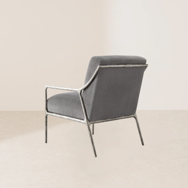 VHL-015 Antique Hand-Forged Iron Base Soft Leather Lounge Chair - Image 3