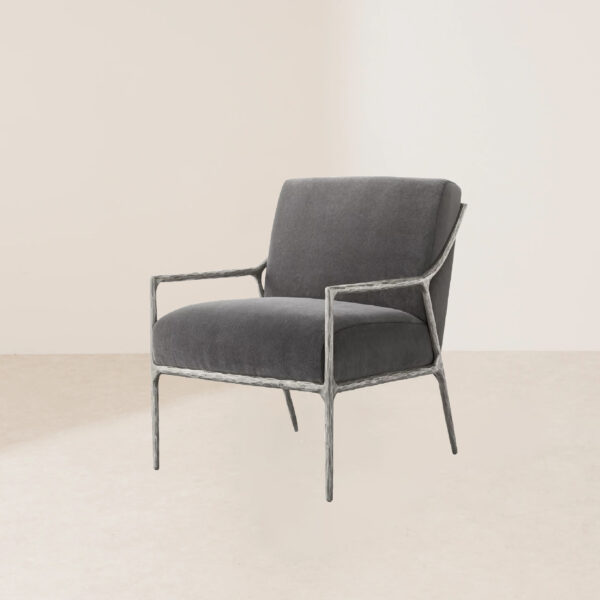 VHL-015 Antique Hand-Forged Iron Base Soft Leather Lounge Chair - Image 2