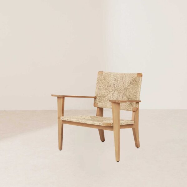 VHL-017 Prestigious Woven Texture Lounge Chair with Arc-Shaped Armrests - Image 2