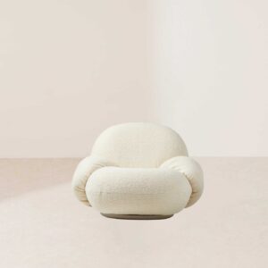 VHL-018 Retro 1970s Luxurious Gold-Base Modern Streamlined Lounge Chair