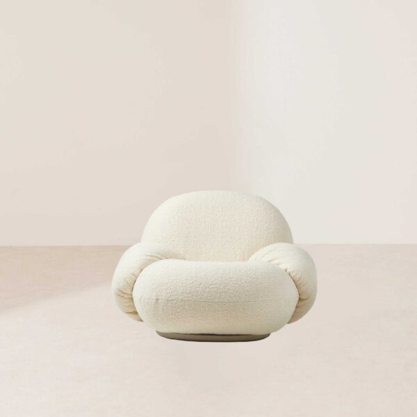 VHL-018 Retro 1970s Luxurious Gold-Base Modern Streamlined Lounge Chair