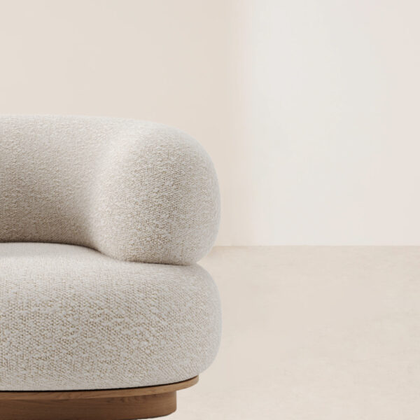 VHL-019 Modern Luxurious Fabric Textured Hugging Lounge Armchair - Image 5