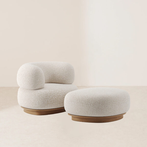 VHL-019 Modern Luxurious Fabric Textured Hugging Lounge Armchair - Image 3