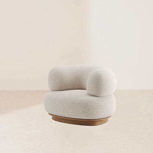 VHL-019 Modern Luxurious Fabric Textured Hugging Lounge Armchair - Image 2