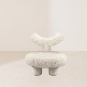 VHL-020 Modern Minimalist Three-Round-Leg Wool-Covered Arc-Groove Lounge Chair