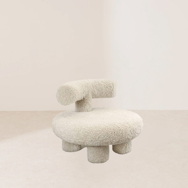 VHL-021 Modern Minimalist Cylindrical-Leg Woolen Lounge Chair - Image 2