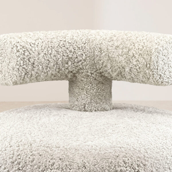 VHL-021 Modern Minimalist Cylindrical-Leg Woolen Lounge Chair - Image 5