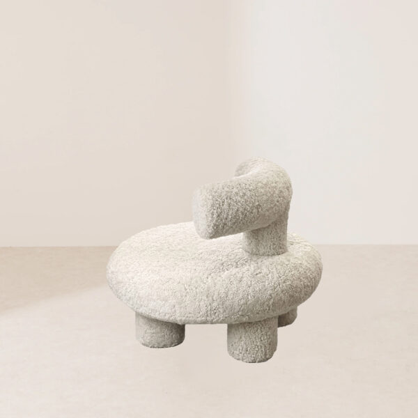 VHL-021 Modern Minimalist Cylindrical-Leg Woolen Lounge Chair - Image 3