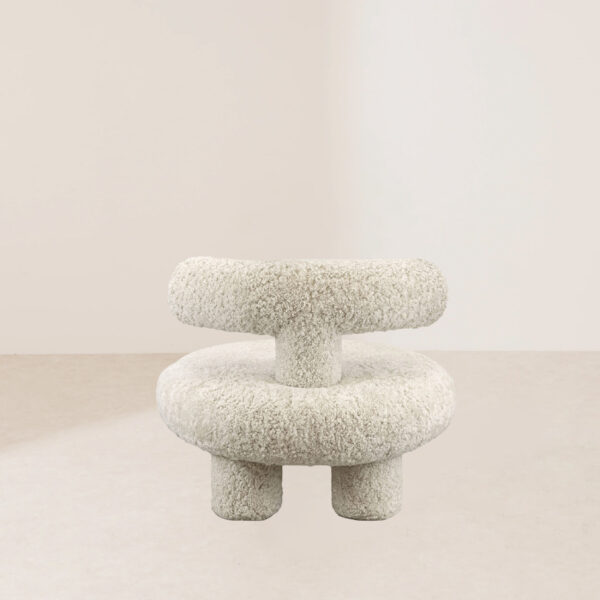 VHL-021 Modern Minimalist Cylindrical-Leg Woolen Lounge Chair - Image 4