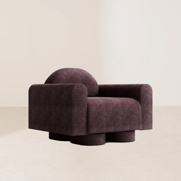 VHL-022 Modern Streamlined Velvet Circular Armrest Lounge Chair - Image 2