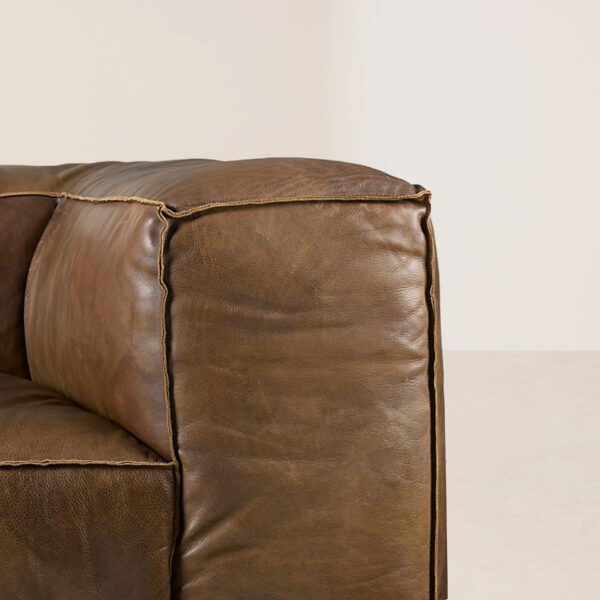 VHS-008 Retro Flight Jacket-Style Oversized Hand-Crafted Leather Sofa - Image 5