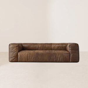 VHS-008 Retro Flight Jacket-Style Oversized Hand-Crafted Leather Sofa