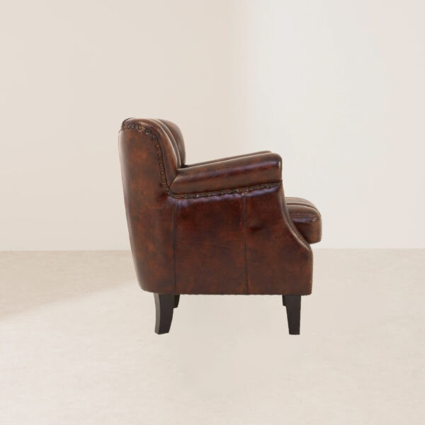 VHL-025 Vintage Brown Leather Elegant-Detail Durable Armchair - Image 3