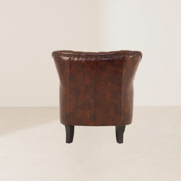 VHL-025 Vintage Brown Leather Elegant-Detail Durable Armchair - Image 4