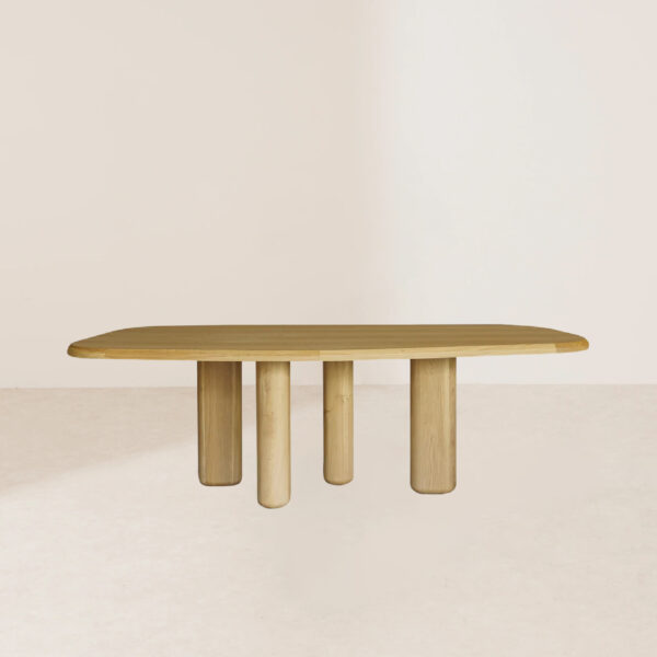 VHDT-001 Unique Freeform Solid Wood Legs Handcrafted Asymmetric Balance Artistic Dining Table - Image 4