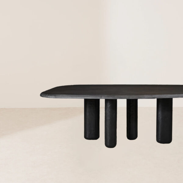 VHDT-001 Unique Freeform Solid Wood Legs Handcrafted Asymmetric Balance Artistic Dining Table - Image 3