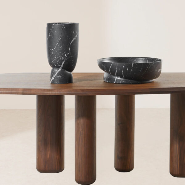 VHDT-001 Unique Freeform Solid Wood Legs Handcrafted Asymmetric Balance Artistic Dining Table - Image 2