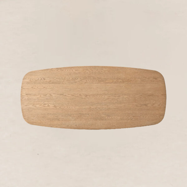 VHDT-005 Artisan Oak Dining Table with Matte Vertical Reeding - Image 2