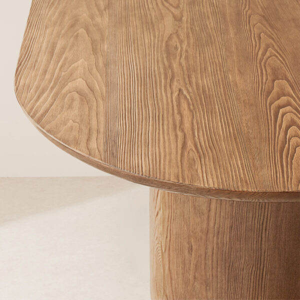 VHDT-007 Classic-Meets-Modern European Silver Fir Oval Dining Table with Dual Sculptural Pedestals - Image 3