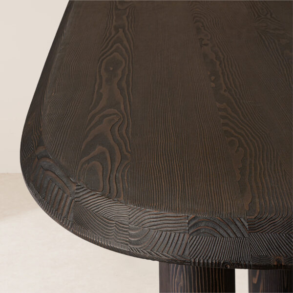 VHDT-008 Handcrafted Real Wood Dining Table with Natural Texture and Asymmetrical Beveled-Edge Legs - Image 4