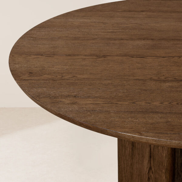 VHDT-009 Artisan-Crafted Oak Dining Table with Rustic Texture and Intertwined Curved & Straight Lines - Image 3