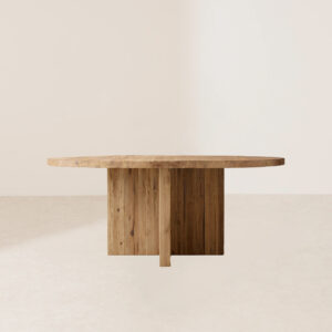 VHDT-010 Vintage Handcrafted Solid Wood Dining Table with Aesthetic of Natural Flaws in Reclaimed Timber