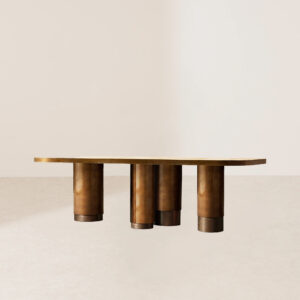 VHDT-011 Vintage-Inspired Rare Onyx Dining Table with Unique Texture and Hand-Aged Metal Frame