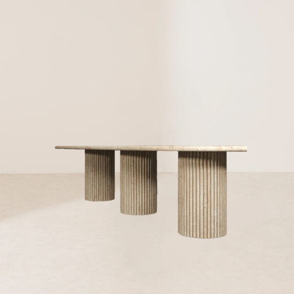 VHDT-017 Modern Minimalist Three-Column Cylindrical Bases Dining Table - Image 3
