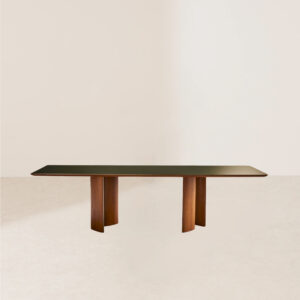 VHDT-019 Modern Elegant Ballet-Inspired Metal-Edged Mirror-Extended Dining Table