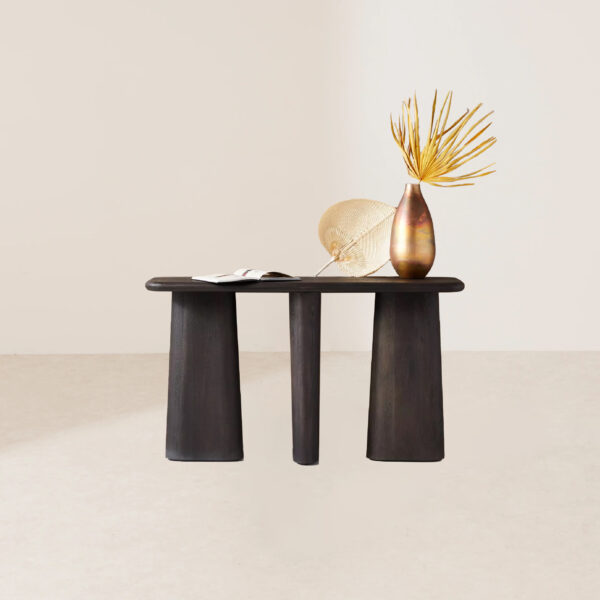 VHT-001 Modern Minimalist Natural Wood Grain Sculptural Leg Multi-Scene Console Table - Image 4