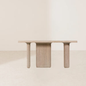 VHT-002 Modern Minimalist Natural Wood Pole Supported Console Table
