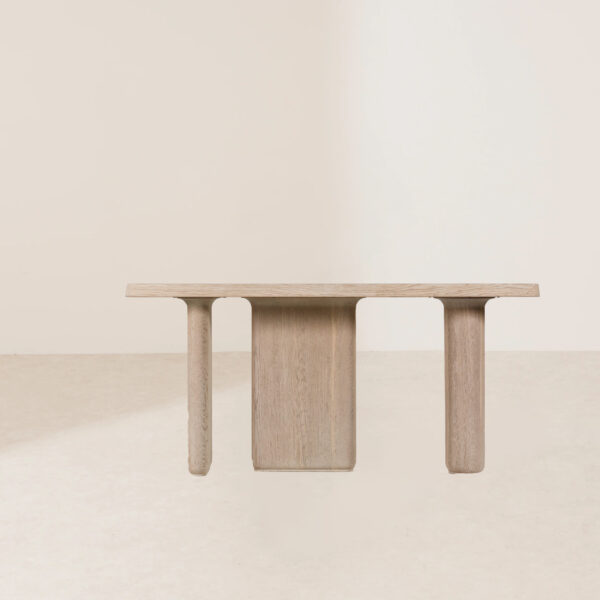 VHT-002 Modern Minimalist Natural Wood Pole Supported Console Table