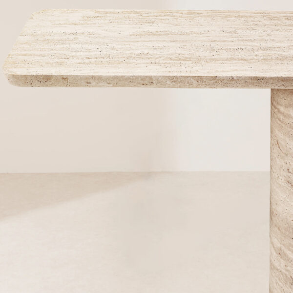 VHT-003 Modern Luxurious Cylindrical Base Dome-Topped Rounded Rectangle Console Table - Image 3